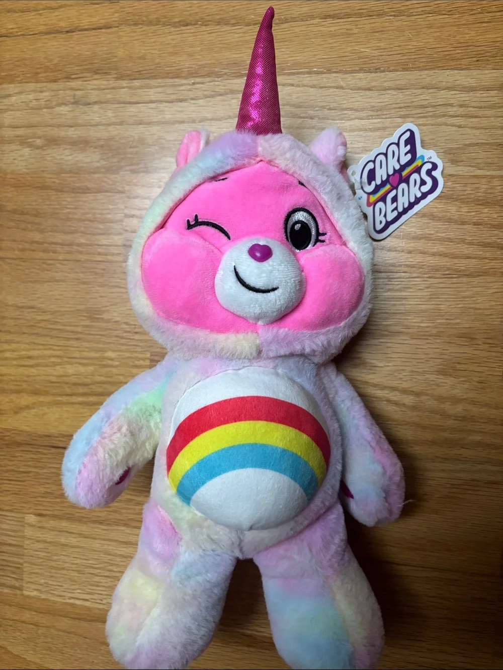 Care Bears Yellow Duck Costume & Pink Unicorn Rainbow Plush Duo
